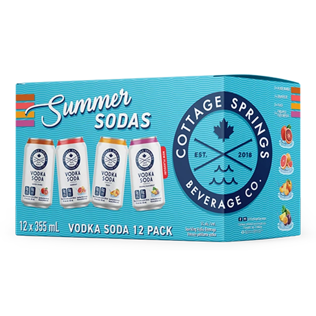 COTTAGE SPRINGS SUMMER SODAS MIXER 355ML 12PK CAN