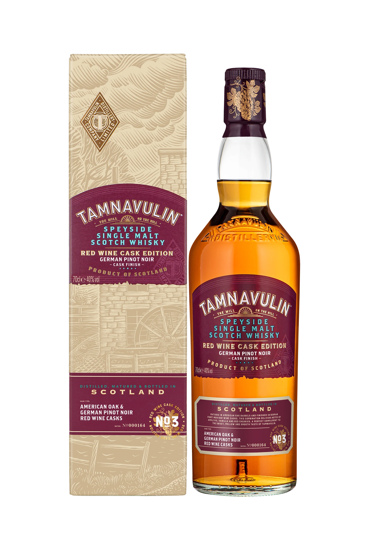TAMNAVULIN RED WINE CASK PINOT NOIR SINGLE MALT SCOTCH 700ML