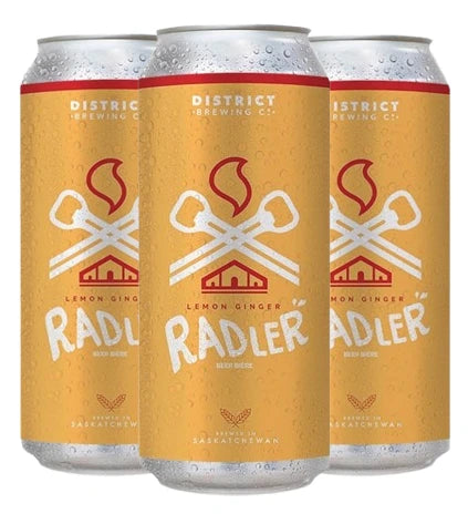 DISTRICT LEMON GINGER RADLER 473ML 4PK CAN