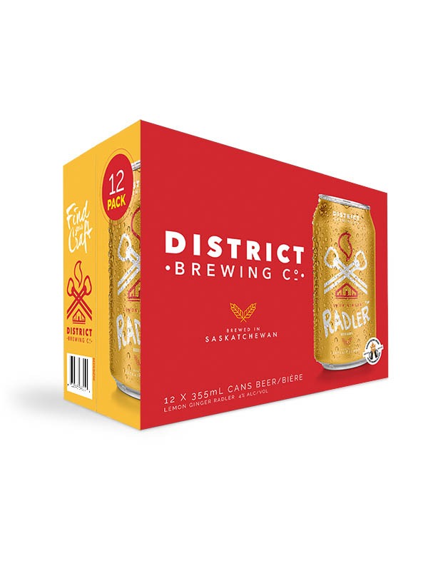 DISTRICT LEMON GINGER RADLER 355ML 12PK CAN