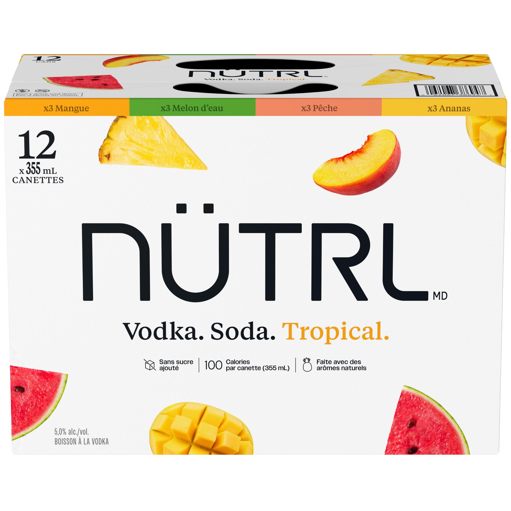NUTRL VODKA SODA TROPICAL MIXER 355ML 12PK CAN