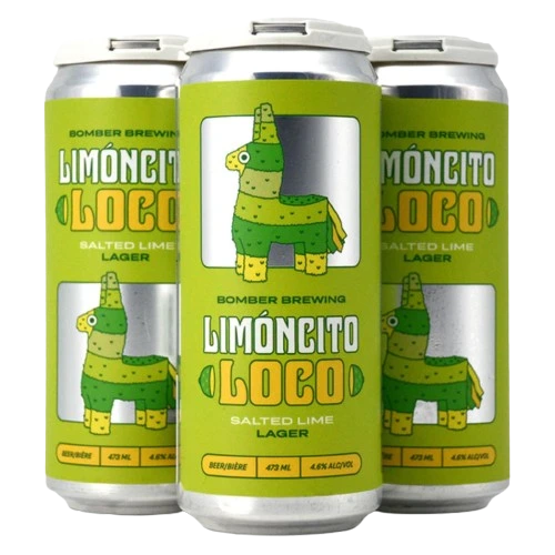 BOMBER LIMONCITO LOCO SALTED LIME LAGER 473ML 4PK CAN