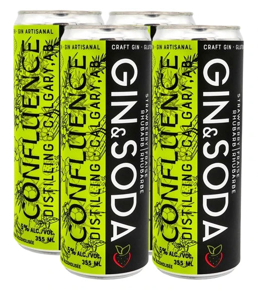 CONFLUENCE STRAWBERRY RHUBARB GIN & SODA 355ML 4PK CAN