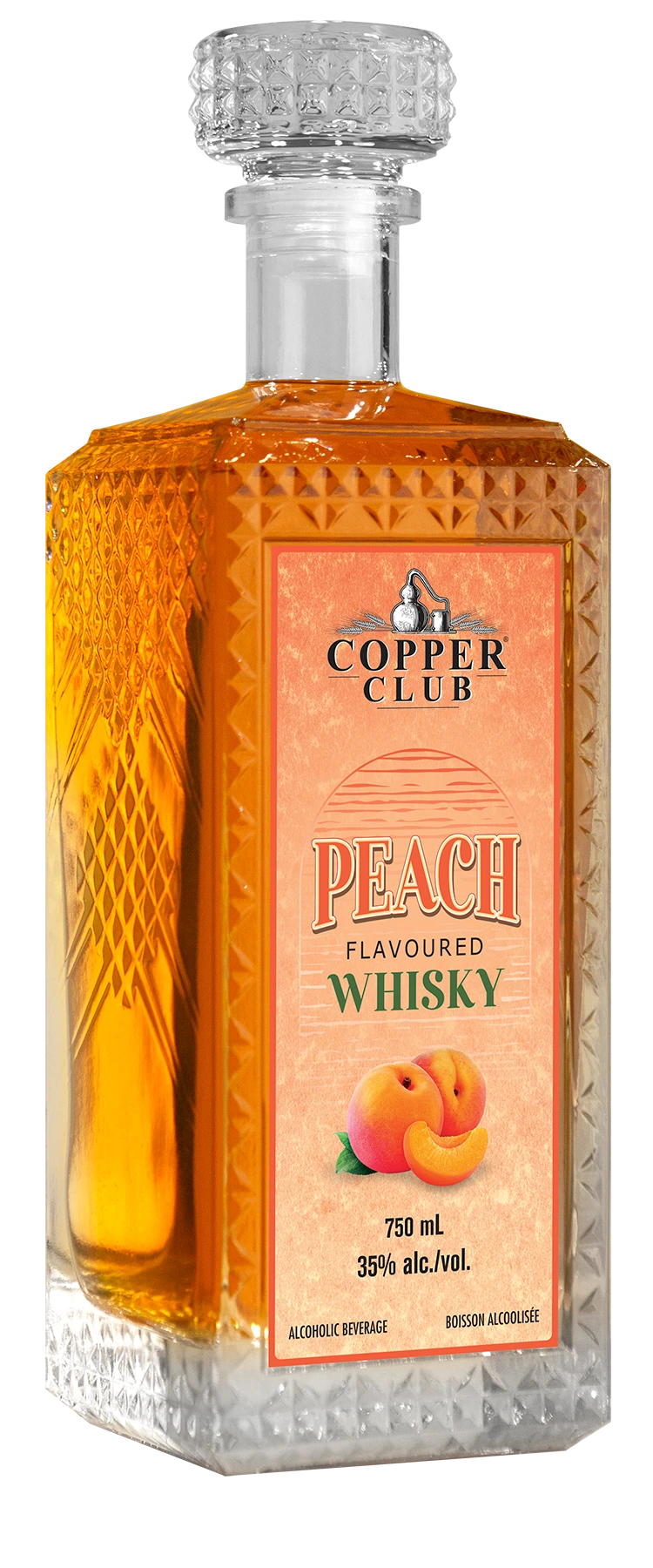 COPPER CLUB PEACH FLAVOURED WHISKY 750ML