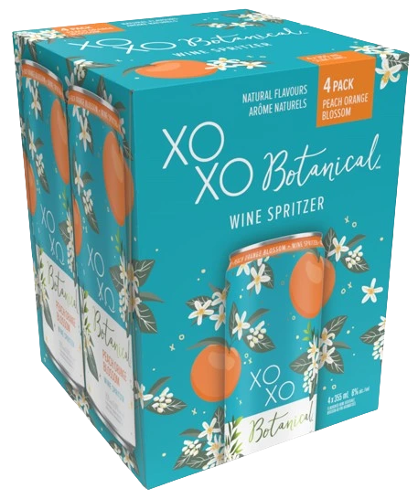 XOXO BOTANICAL PEACH ORANGE 355ML 4PK CAN @ MacTaggart [1041208]