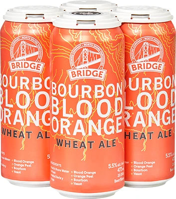 BRIDGE BOURBON BLOOD ORANGE WHEAT ALE 473ML 4PK CAN