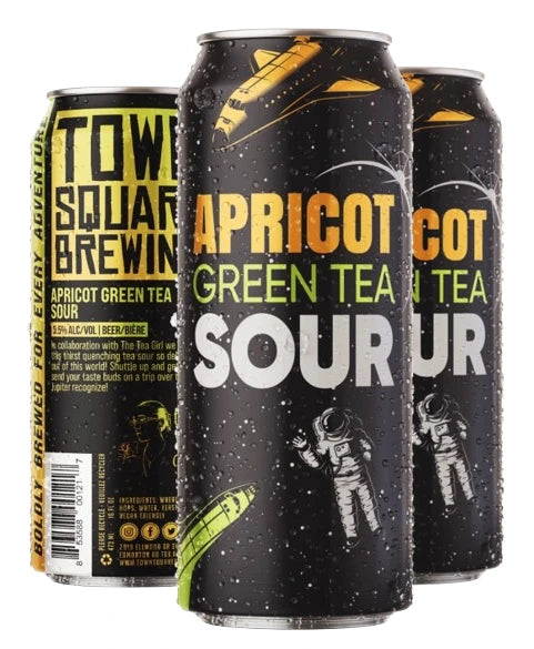 TOWN SQUARE APRICOT GREEN TEA SOUR 473ML 4PK CAN