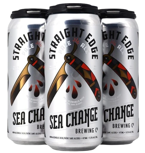 SEA CHANGE STRAIGHT EDGE PALE ALE NON ALC 473ML 4PK CAN