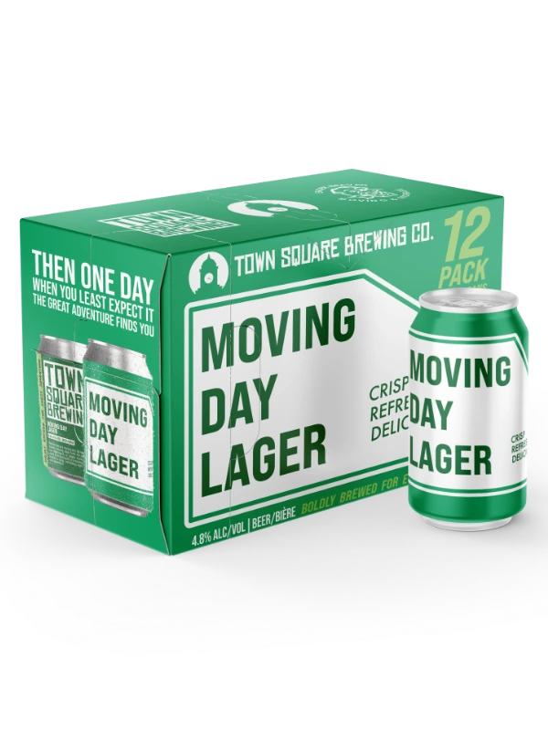 TOWN SQUARE MOVING DAY LAGER 355ML 12PK CAN