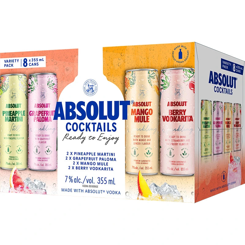 Wine and Beyond - ABSOLUT COCKTAILS MIXER 355ML 8PK CAN - Absolut ...