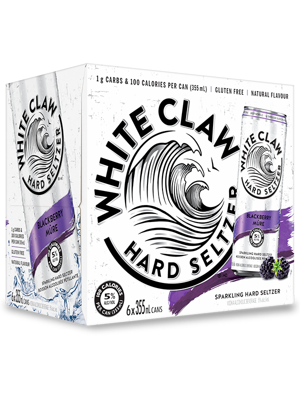 WHITE CLAW HARD SELTZER BLACKBERRY 355ML 6PK CAN
