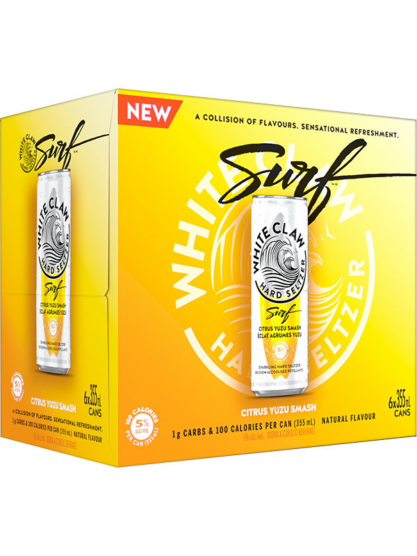 WHITE CLAW HARD SELTZER SURF CITRUS YUZU SMASH 355ML 6PK CAN