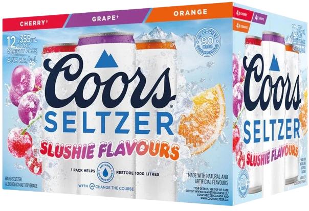 COORS SELTZER SLUSHIE VARIETY 355ML 12PK CAN
