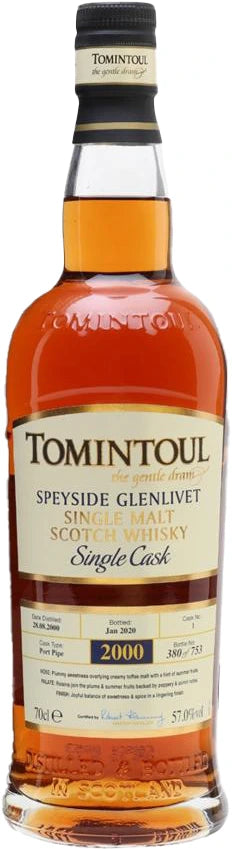 TOMINTOUL 2000 PORT PIPE CASK SINGLE MALT SCOTCH 700ML