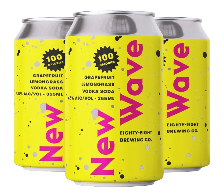 88 NEW WAVE LEMONGRASS GRAPEFRUIT VODKA SODA 355ML 4PK CAN