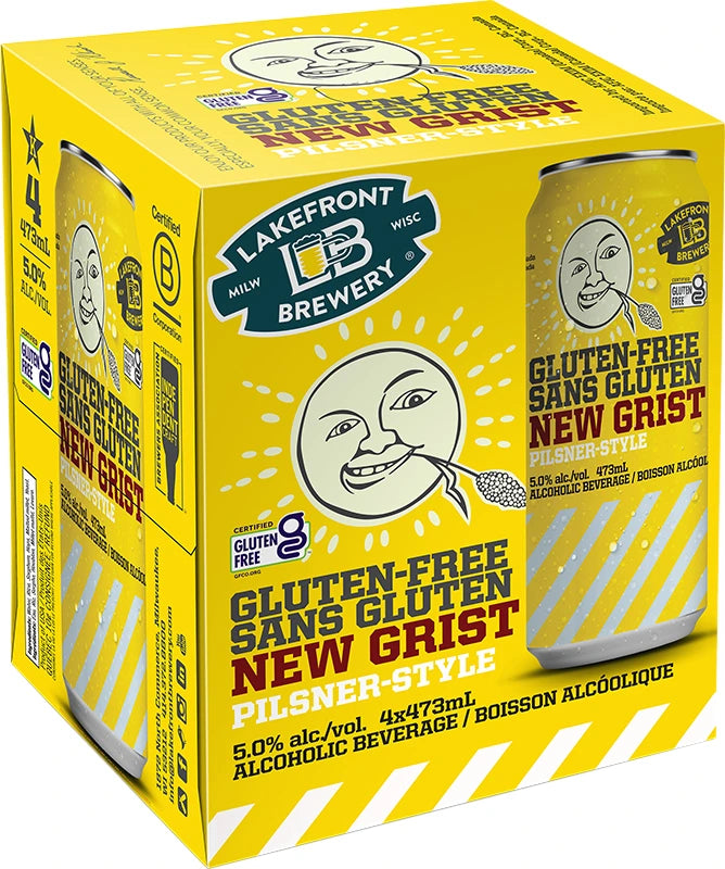 LAKEFRONT NEW GRIST GLUTEN FREE PILSNER 473ML 4PK CAN