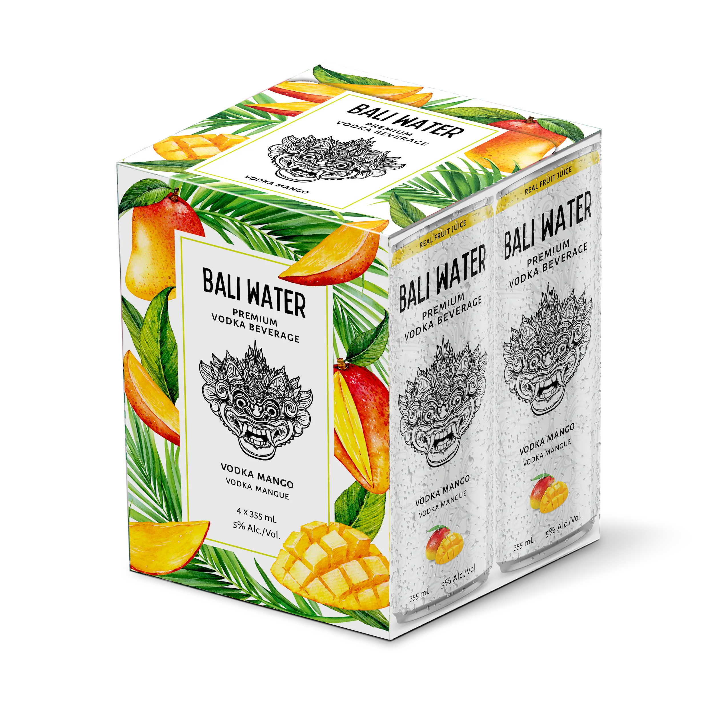 BALI WATER MANGO 355ML 4PK CAN