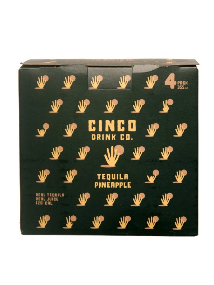 CINCO DRINK CO TEQUILA PINEAPPLE 355ML 4PK CAN