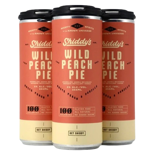 SHIDDYS WILD PEACH PIE 473ML 4PK CAN
