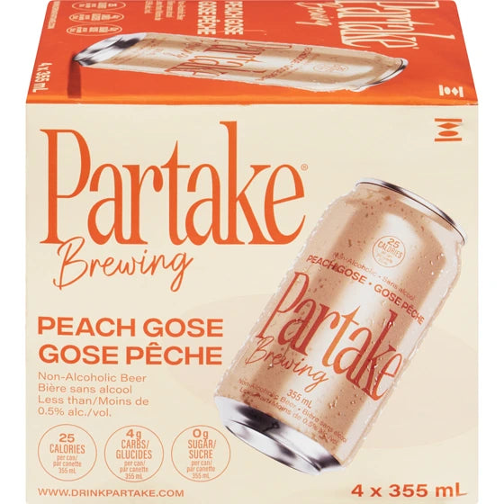 PARTAKE NON ALC PEACH GOSE 355ML 4PK CAN