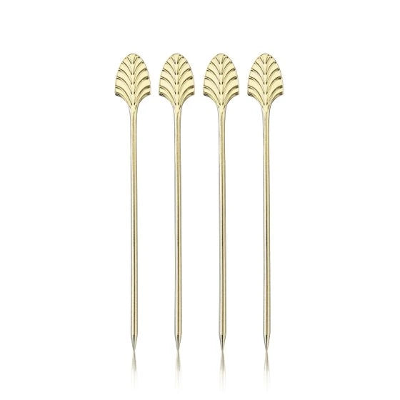 VISKI ART DECO GOLD COCKTAIL PICKS