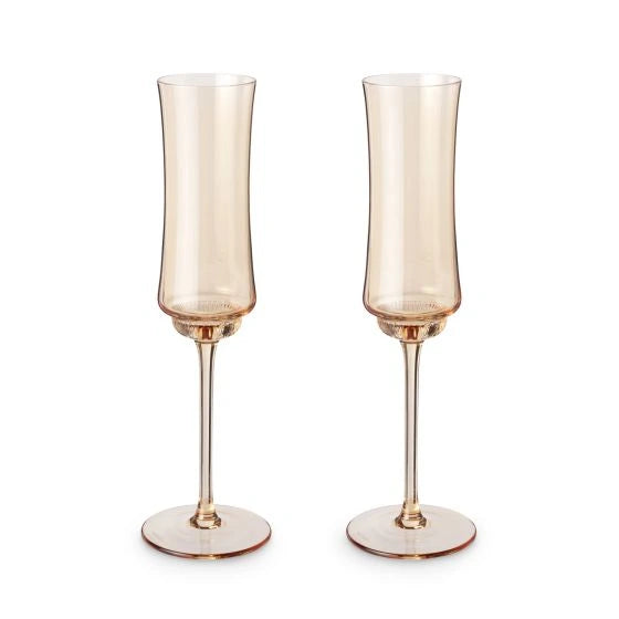 TWINE TULIP AMBER CHAMPAGNEWINE GLASSES