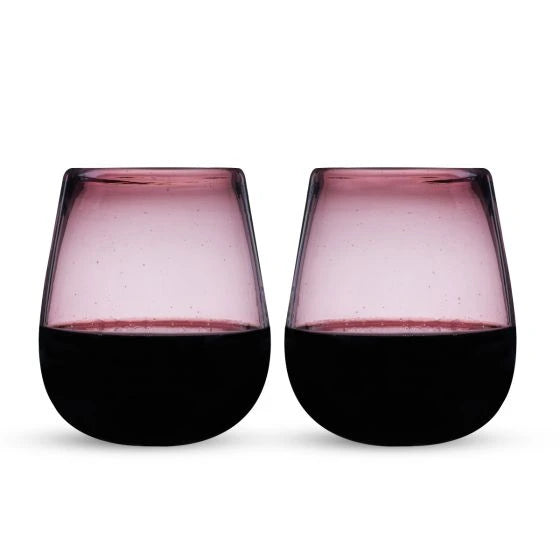 TWINE ROSADO RECYCLED STEMLESS WINE GLASS SET