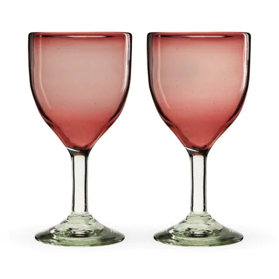 TWINE ROSADO RECYCLED STEMMED WINE GLASS SET