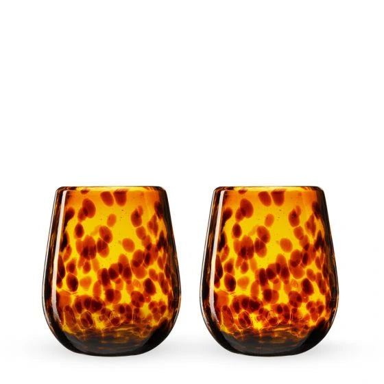 TWINE TORTUGA RECYCLED STEMLESS WINE GLASS SET
