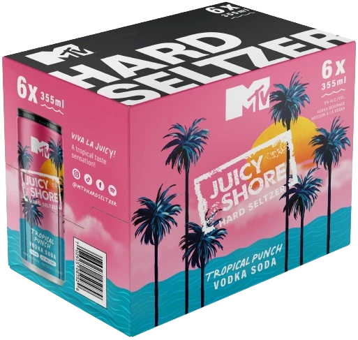 MTV HARD SELTZER JUICY SHORE TROPICAL PUNCH 355ML 6PK CAN