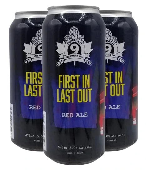 BUFFALO 9 FIRST IN LAST OUT RED ALE 473ML 4PK CAN