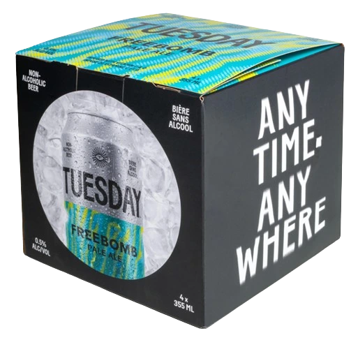 TUESDAY FREEBOMB NON ALC PALE ALE 355ML 4PK CAN