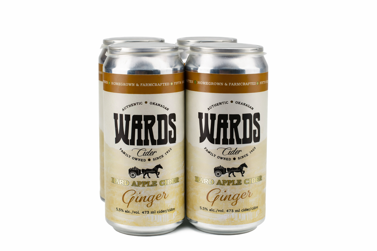 WARDS GINGER APPLE CIDER 473ML 4PK CAN
