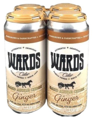 WARDS GINGER APPLE CIDER 473ML 4PK CAN