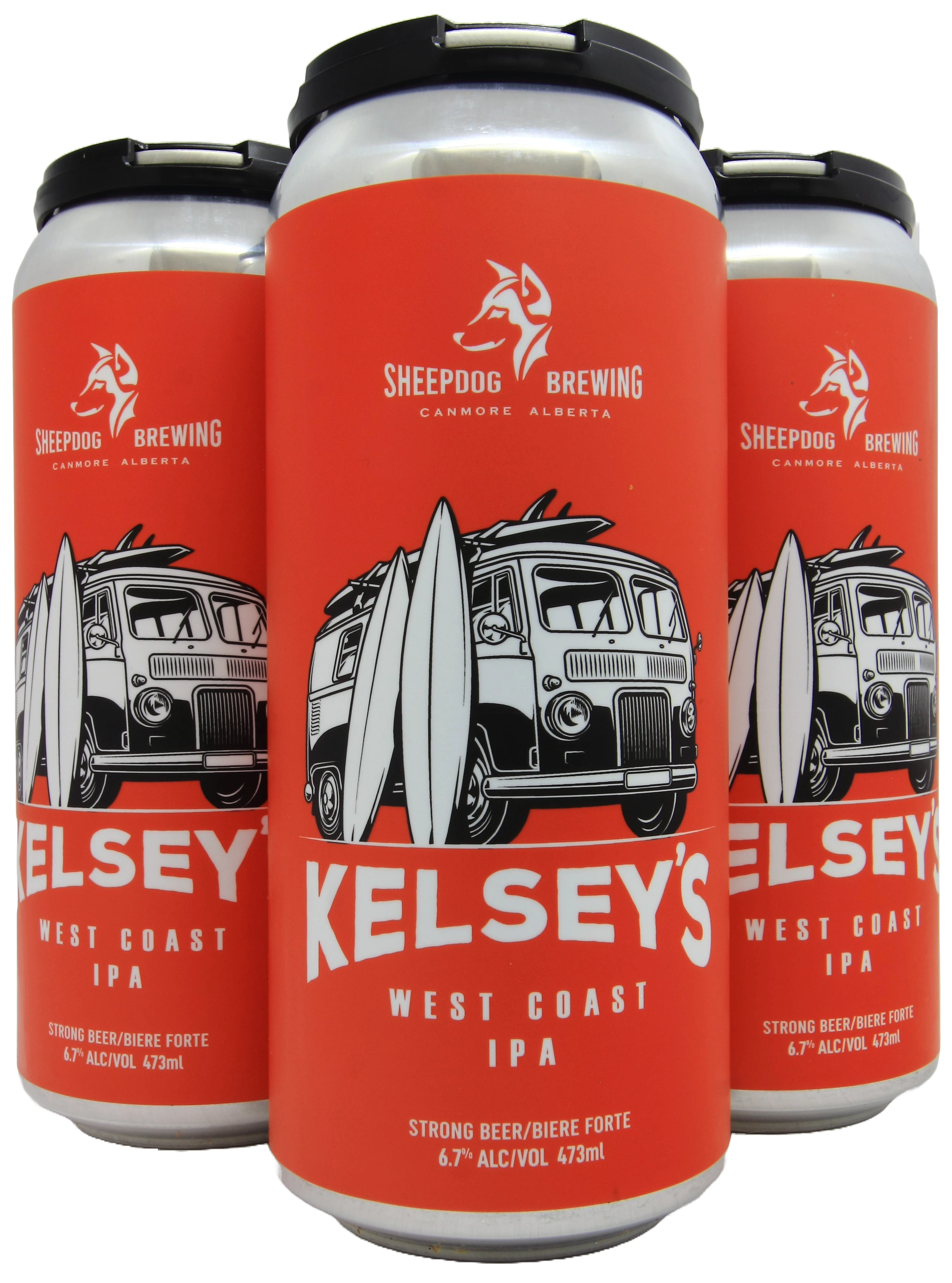 SHEEPDOG KELSEY'S WEST COAST IPA ALE 473ML 4PK CAN