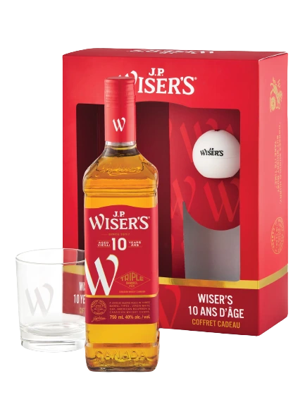 WISERS 10YR CANADIAN WHISKY GIFT PACK 750ML