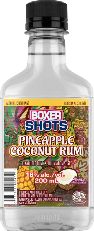 BOXER SHOTS PINEAPPLE COCONUT RUM 16% 200ML
