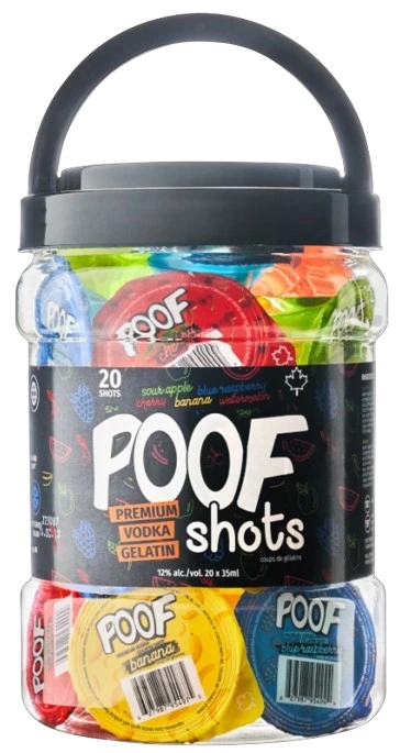 POOF SHOTS VARIETY MIX PACK VODKA 35ML 20PK