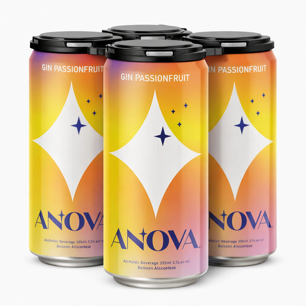 ANOVA GIN PASSION FRUIT 355ML 4PK CAN