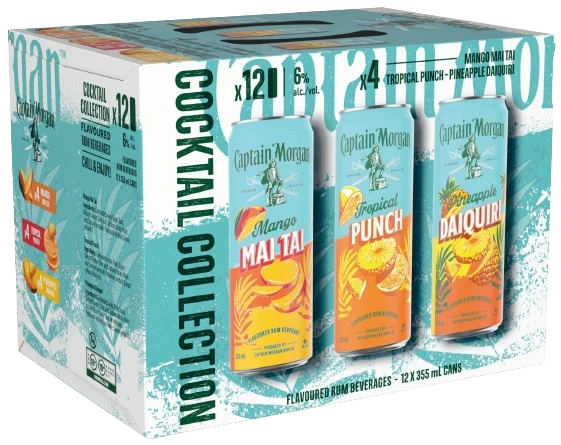 CAPTAIN MORGAN COCKTAIL COLLECTION PACK 355ML 12PK CAN @ MacTaggart Ridge [1051010]