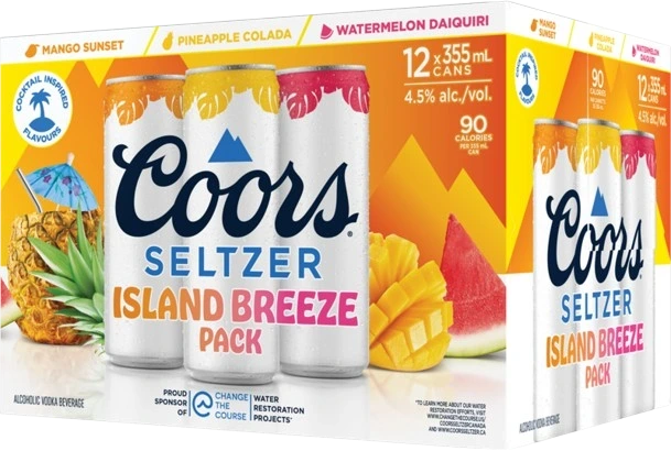 COORS SELTZER ISLAND BREEZE MIXER 355ML 12PK CAN