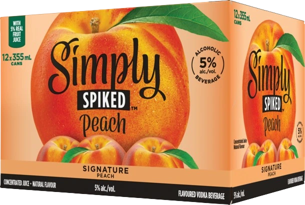 SIMPLY SPIKED SIGNATURE PEACH 355ML 12PK CAN