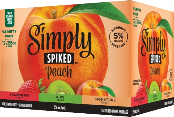 SIMPLY SPIKED PEACH VARIETY PACK 355ML 12PK CAN