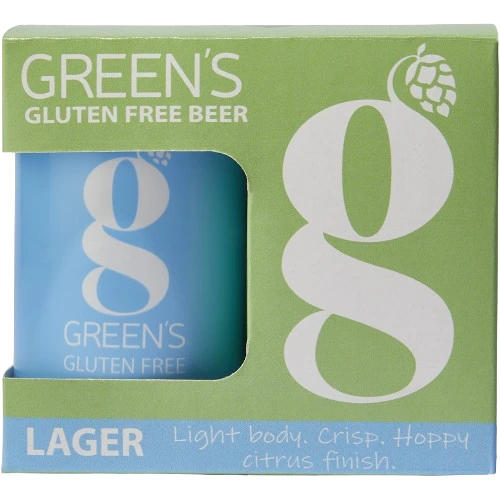 GREENS GLUTEN FREE DRY HOPPED LAGER 330ML 4PK CAN