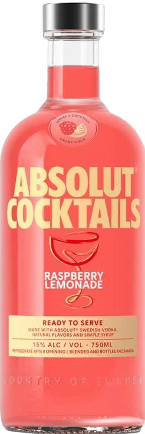 ABSOLUT COCKTAILS RASPBERRY LEMONADE 750ML