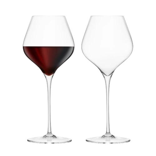 FINAL TOUCH BURGUNDY LEAD FREE CRYSTAL GLASSES 2PK @ Signal Hill [1051469]