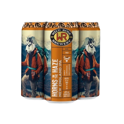 WILD ROSE HORNS IN THE HAZE NEIPA 473ML 4PK CAN