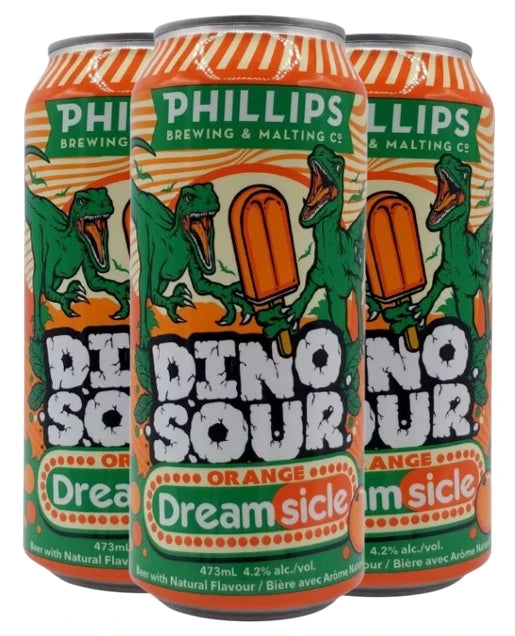PHILLIPS DINOSOUR ORANGE DREAMSICLE SOUR 473ML 4PK CAN