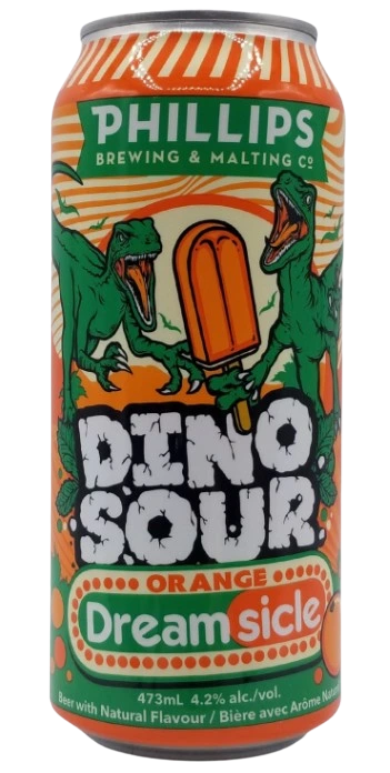 PHILLIPS DINOSOUR ORANGE DREAMSICLE SOUR 473ML 4PK CAN @ Emerald Hills [1051607]