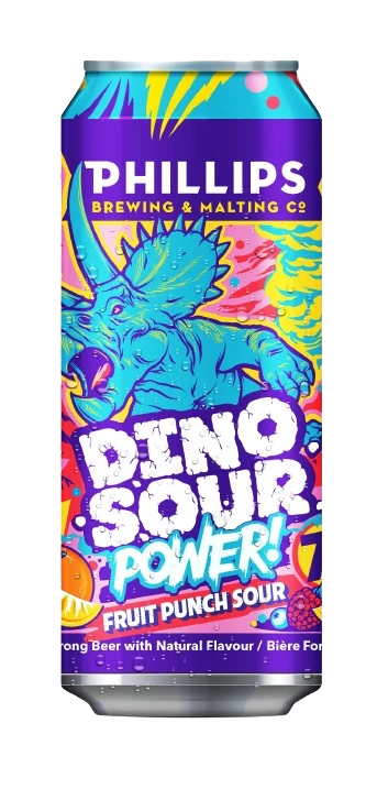 PHILLIPS DINOSOUR POWER TROPICAL PUNCH SOUR 473ML CAN @ St. Albert [1051608]